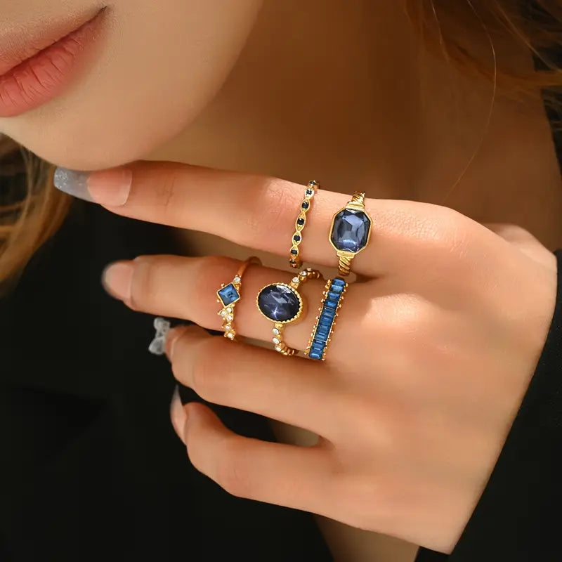 Conjunto de anillos Blue Gold | Juntos contra la diabetes