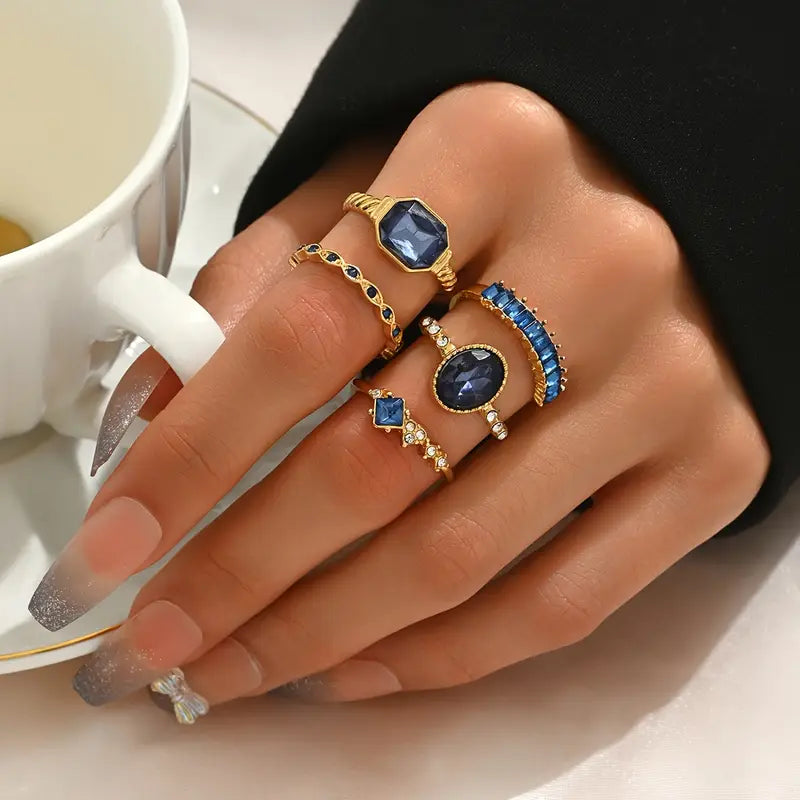 Conjunto de anillos Blue Gold | Juntos contra la diabetes