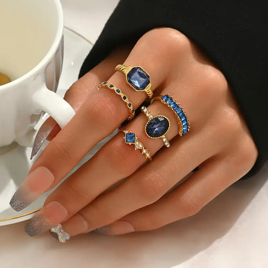 Conjunto de anillos Blue Gold | Juntos contra la diabetes